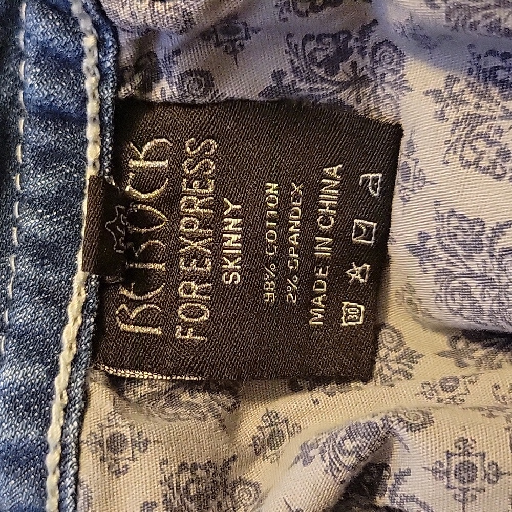 **VINTAGE** Express Rerock Skinny Jeans sz 10 - Picture 2 of 6